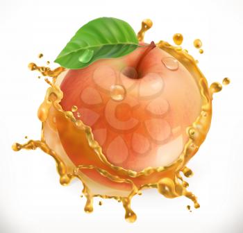 Apple juice. Fresh fruit, 3d vector icon