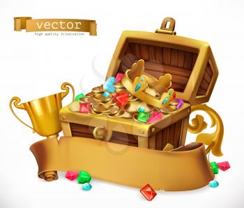 Treasure Chest. 3d vector icon