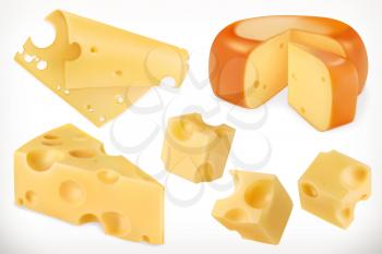 Cheese. 3d vector icon set
