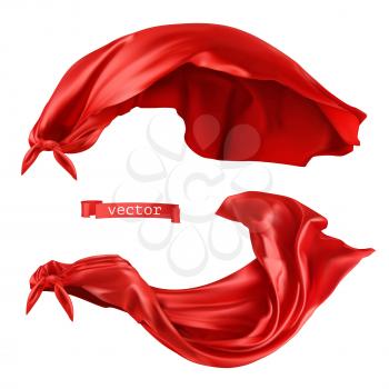 Superhero, red cape. 3d realistic vector