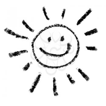Painted Smiling Sun Symbol Outline.