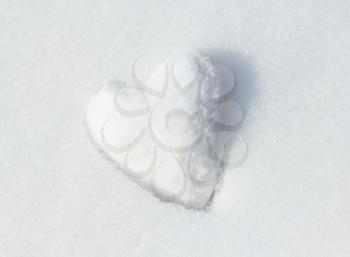 Snow Heart. Shallow depth of field.