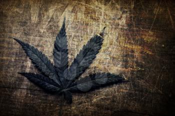 Vintage grunge cannabis leaf