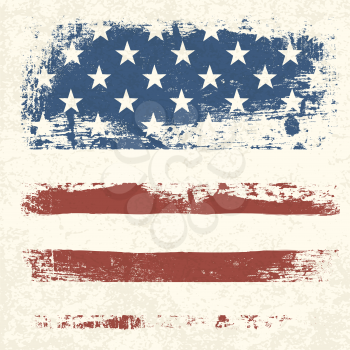 American flag vintage textured background. Vector, EPS10
