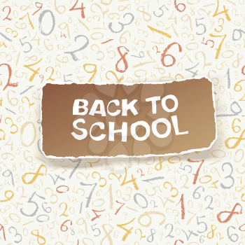 Back to school on chaotic numbers seamless pattern. Vector, EPS10