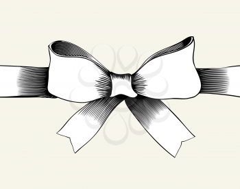 Bow with ribbon.