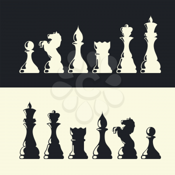 Chess pieces collection. Vector