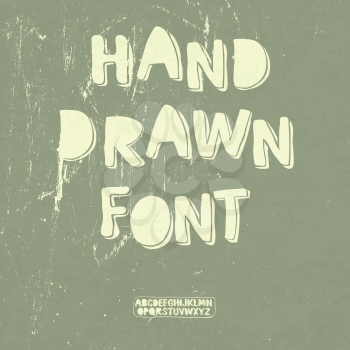 Hand drawn font with shadow. Vector