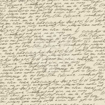 Abstract handwriting on old vintage paper. Seamless pattern, vector, EPS10.
