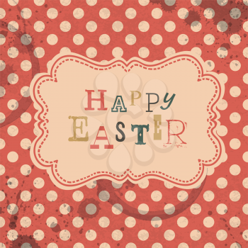 Happy easter retro greeting card. Vector, EPS10