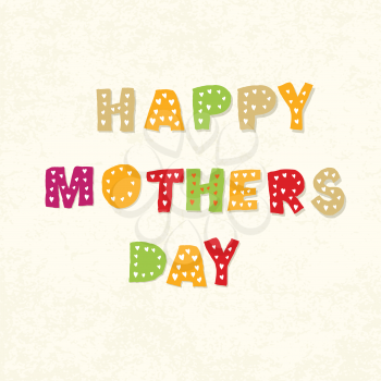 Happy mothers day greeting card template. Vector