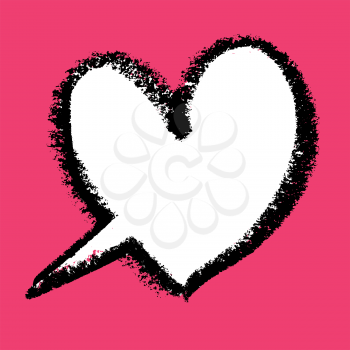 Heart-shaped speech bubble. Vector illustration.