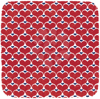 Hearts symbols ornament in american national colors. Abstract vector background, EPS 10.