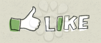 Like button. Ecology colors concept. Vector, EPS10