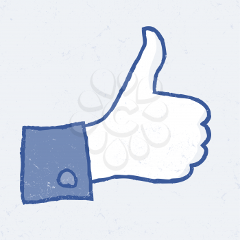 Abstract thumb up icon. Grunge illustration, EPS10.