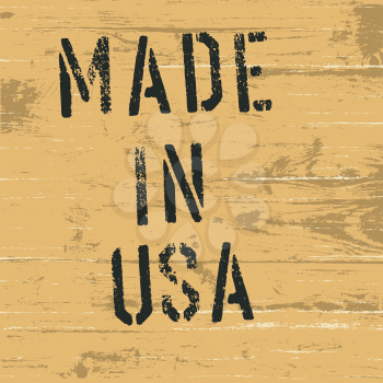 Vintage western styled sign Made in USA. Vector, EPS8