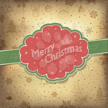 Merry Christmas vintage background. Vector illustration, EPS10.