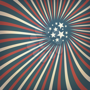 Abstract american flag themed background with stars. Vector, EPS10