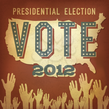 Presidential election 2012. Retro poster design, vector, EPS 10.