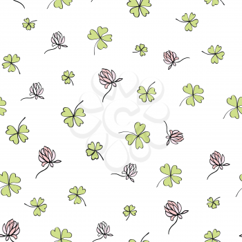 Seamless clover background. Vector, EPS8