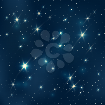 Night sky with stars, seamless pattern, EPS10