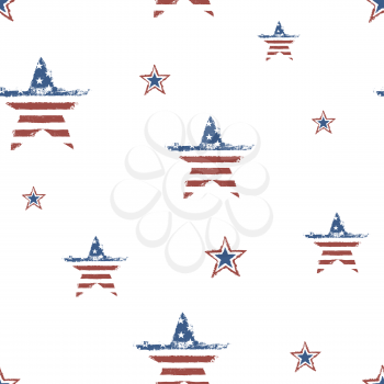 Seamless patriotic ornament for Fourth July Celebration. Vector, EPS10 