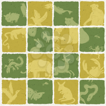 Seamless zoo themed pattern. Vector