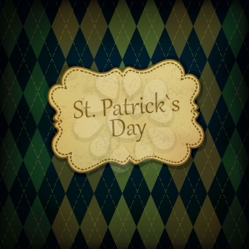 St. Patrick holiday greeting card. Vintage styled, vector, EPS10