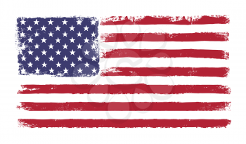 Stars and stripes. Grunge version of American flag with 50 stars and old glory original colors. Vector, EPS 10.