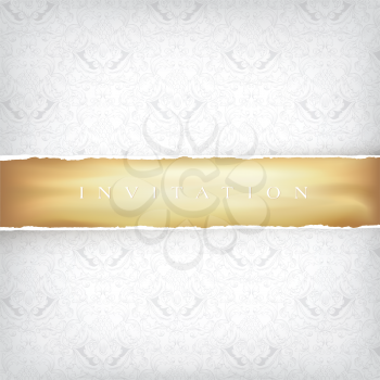 Vintage Ornamented Background with Golden Ribbon. Vector, EPS10