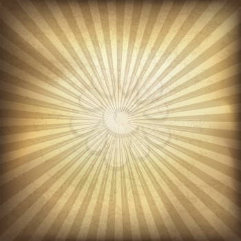 Retro brown sunburst background. Vector illustration, EPS10.