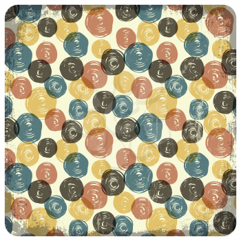 Colorful vintage seamless pattern (balls doodles). Vector