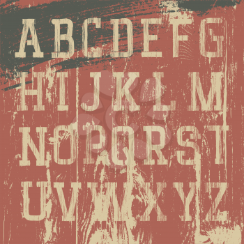 Vintage grunge western alphabet, vector set