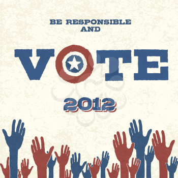 Vote! Retro poster, vector illustration, EPS10