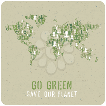 Go Green. Ecology Poster Concept. Vector.