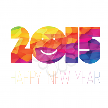 Happy New Year 2015 Greeting Colorful.