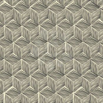 Seamless hand-drawn pattern rhombus. Vector