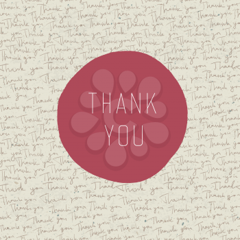 Thank you vintage greeting card. Vector