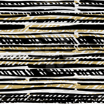 Abstract retro colors stripes pattern. Seamless hand-drawn lines vector design.