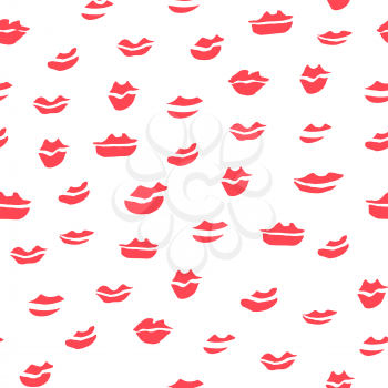 Seamless Many Red Lips Pattern