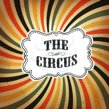 Circus Abstract Poster with Colored Rays Background