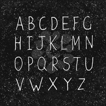 Hand-drawn Alphabet on Aged Blackboard Texture