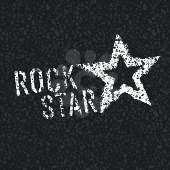 Rock Star Symbol on Asphalt Texture