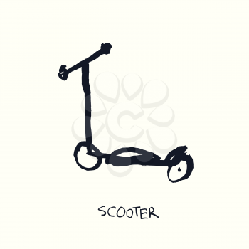 Scooter. Hand Drawn Illustration
