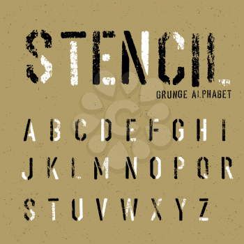 Grunge stencil alphabet