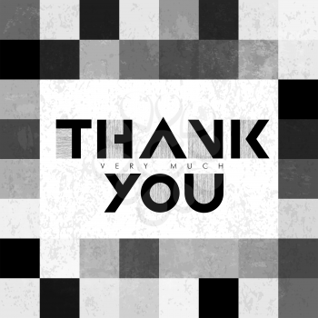 Thank you very much lettering on monochrome tiles. With grunge layers