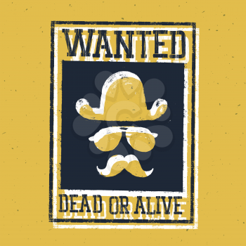 Wild west poster Wanted dead or alive.... On paper texture