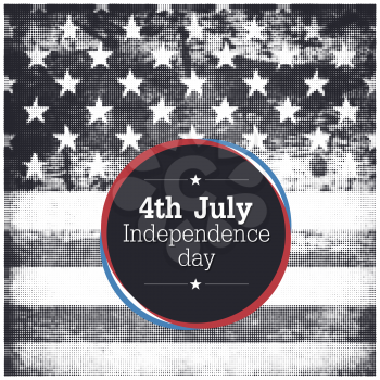 4th of july American independence day poster. Halftone american flag background