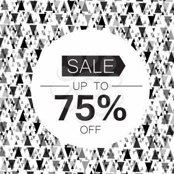 Sale design template. Abstract triangle monochrome background