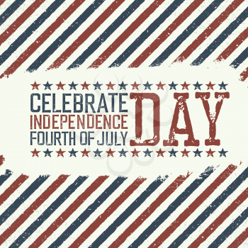 Greeting card for fourth of july holiday. Independence day celebration. Design template.